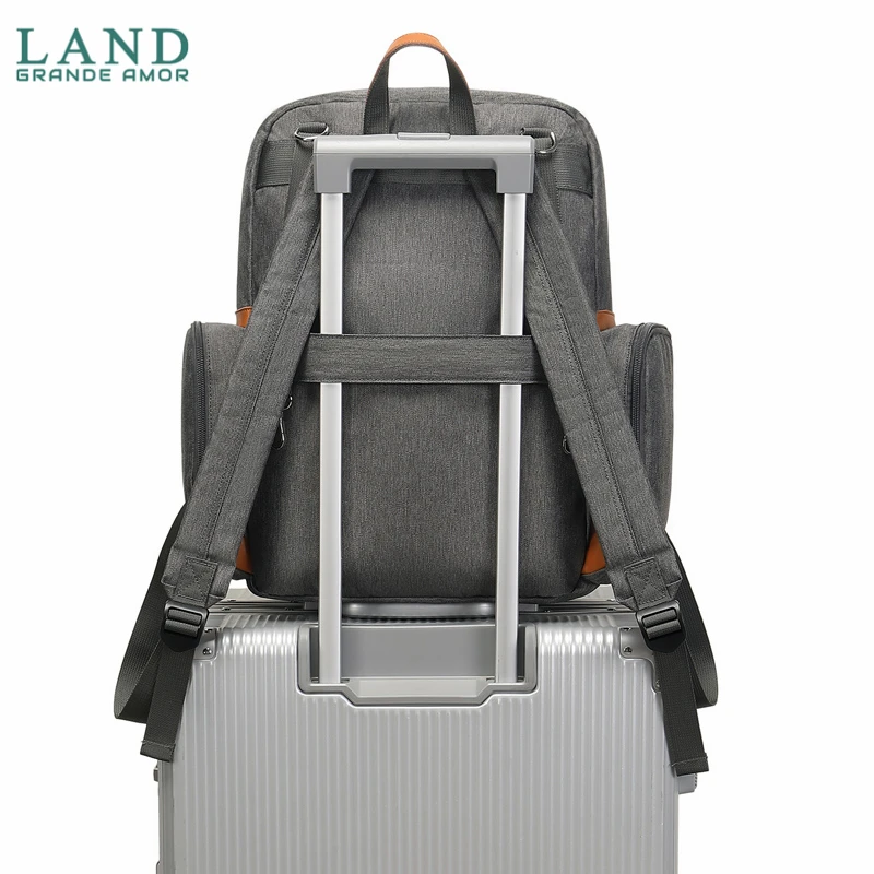 LAND Mommy Diaper Bags Baby Large Capacity Travel Nappy  Backpacks Mat Convenient Nursing insulation Bags for Mom Daddy MPB14 6