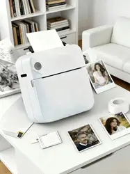 Portable Wireless Mini Thermal Printer for Photos, Labels, and Memos (WHITE)