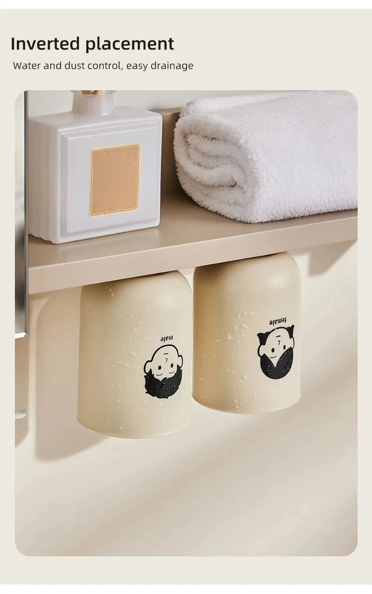 Portaspazzolini magnetico da parete con bicchiere per risciacquo_voghion.com