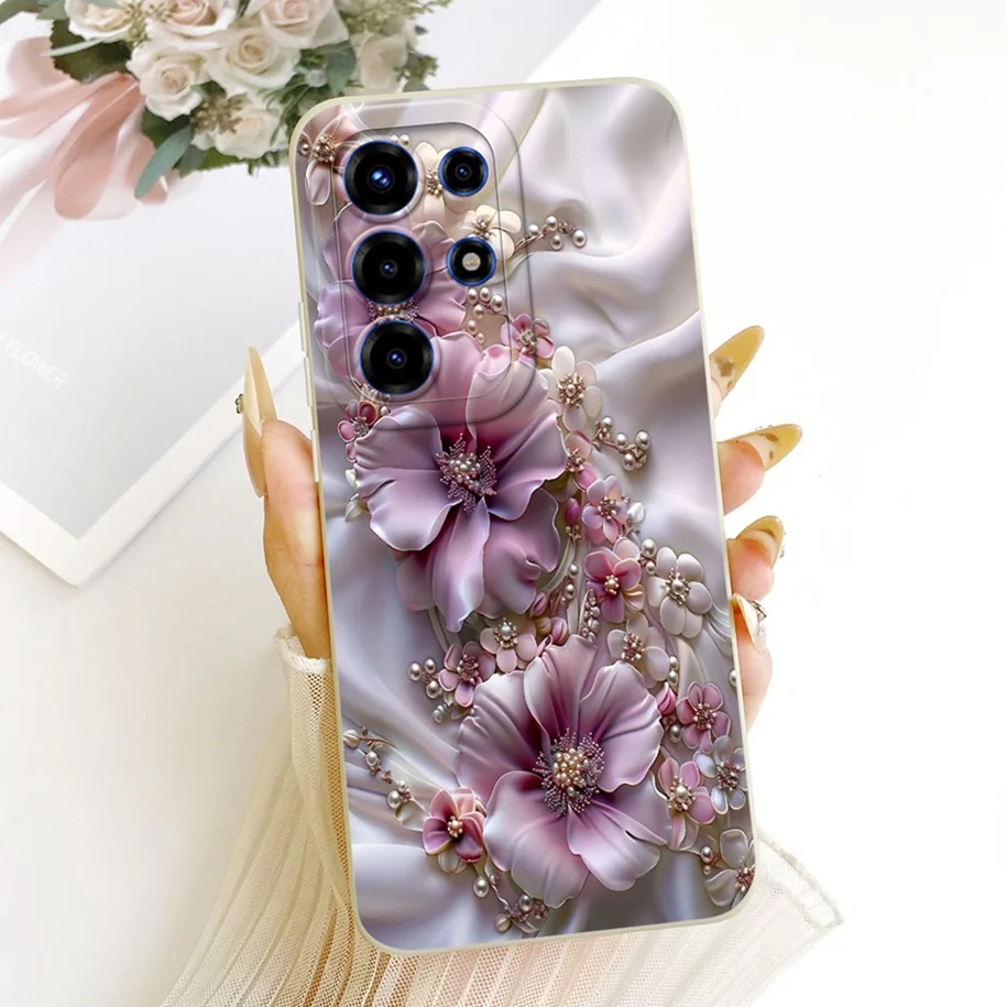 Floral Fashion Soft Silicone Bumper Phone Case in Pink
