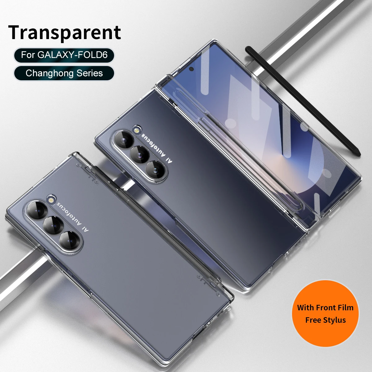 Macaron-stil frostat hårt PC-skal för Samsung Galaxy Z Fold 6 5 4 3 2 med glasskärmskydd med pekpenna_voghion.com
