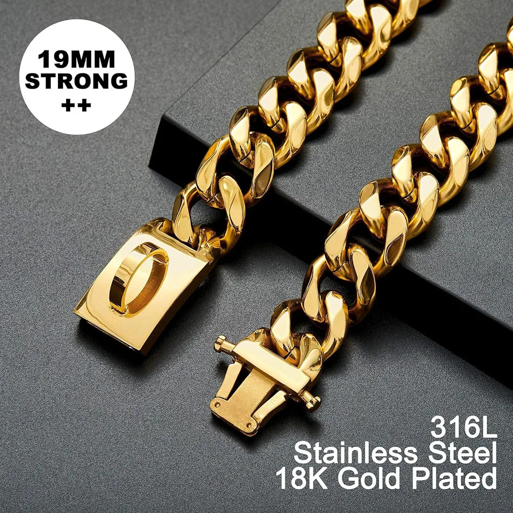 Large Dog Gold Chain Collar 3