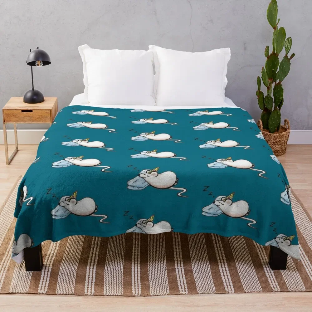 Sleepy Mouse Throw Blanket Picnic For Decorative Sofa Blankets