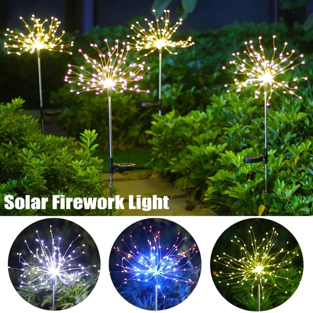 Feux d'artifice dégradés à LED, décoration de jardin extérieur, lumières de  pelouse, fête de cour, Noël, décoration de mariage, 90, 120/150 - AliExpress