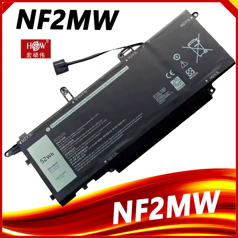 Batteria Per Laptop 52Wh Nf2Mw Per Dell Latitude 7400 2-In-1 Latitude 9410 Muslime7270, E7260 0 C76H7 9410 P110G