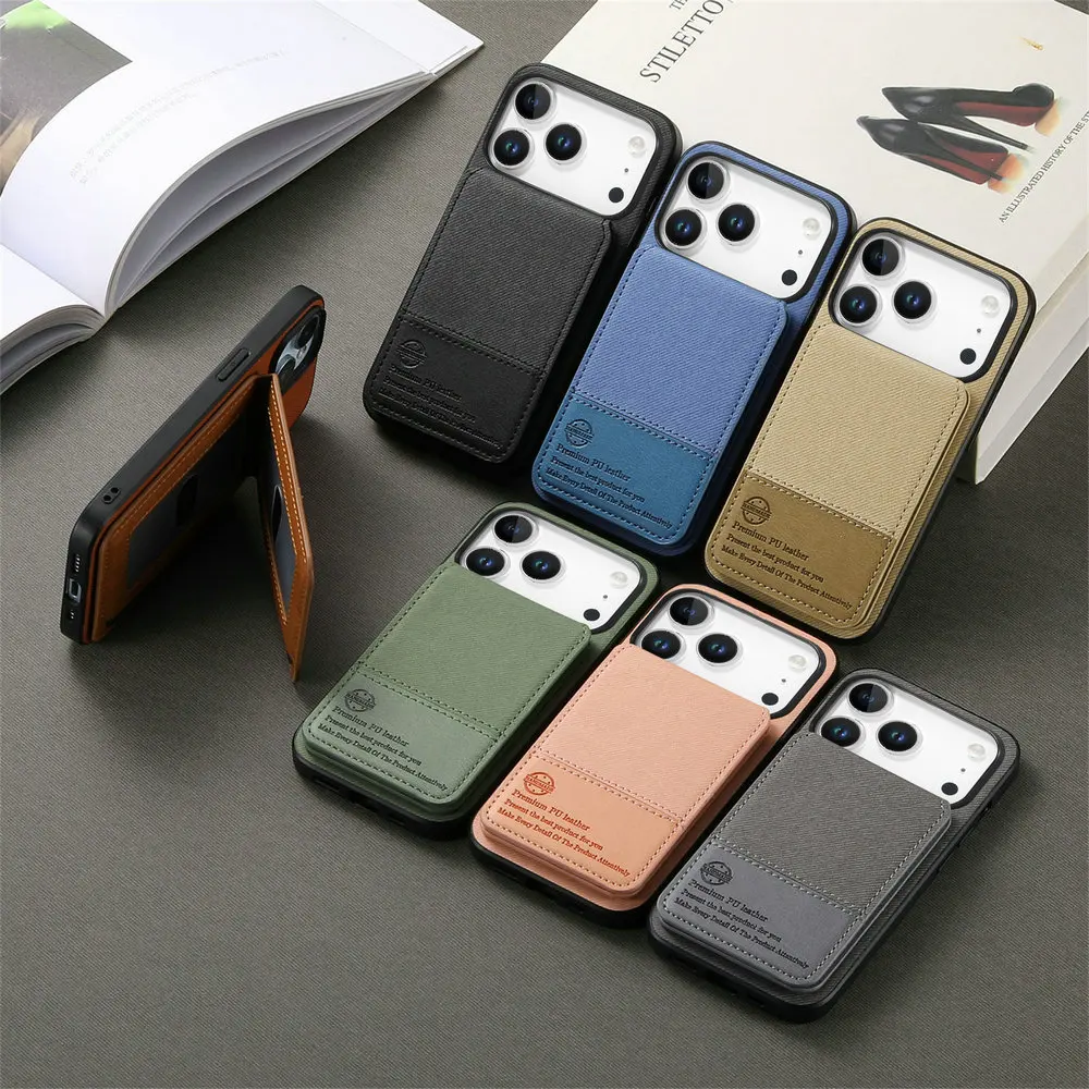 Elegant RFID Blocking Leather Card Holder Phone Case - Premium Protective Cover