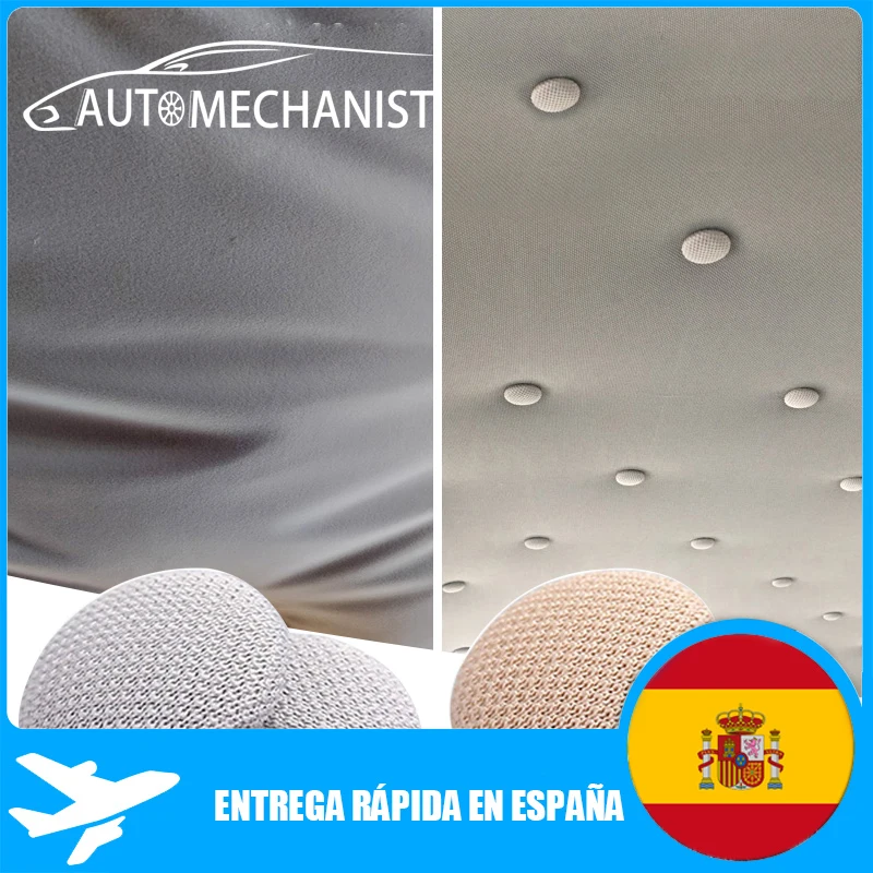 Kit De Reparación De Techo De Coche 70 Piezas, Hebillas Grises Con Herramientas, Para Forrar Y Reparar Tapicería Interior