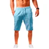 2022 New Men's Cotton Linen Shorts Pants Male Summer Breathable Solid Color Linen Trousers Fitness Streetwear S-4XL 3