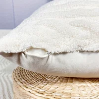 Boho Soft and Cozy Plush Faux Wool Velvet 30x50/45x45CM Cream White Throw Pillow Cover for Bedroom and Living Room Decor Cushion 4