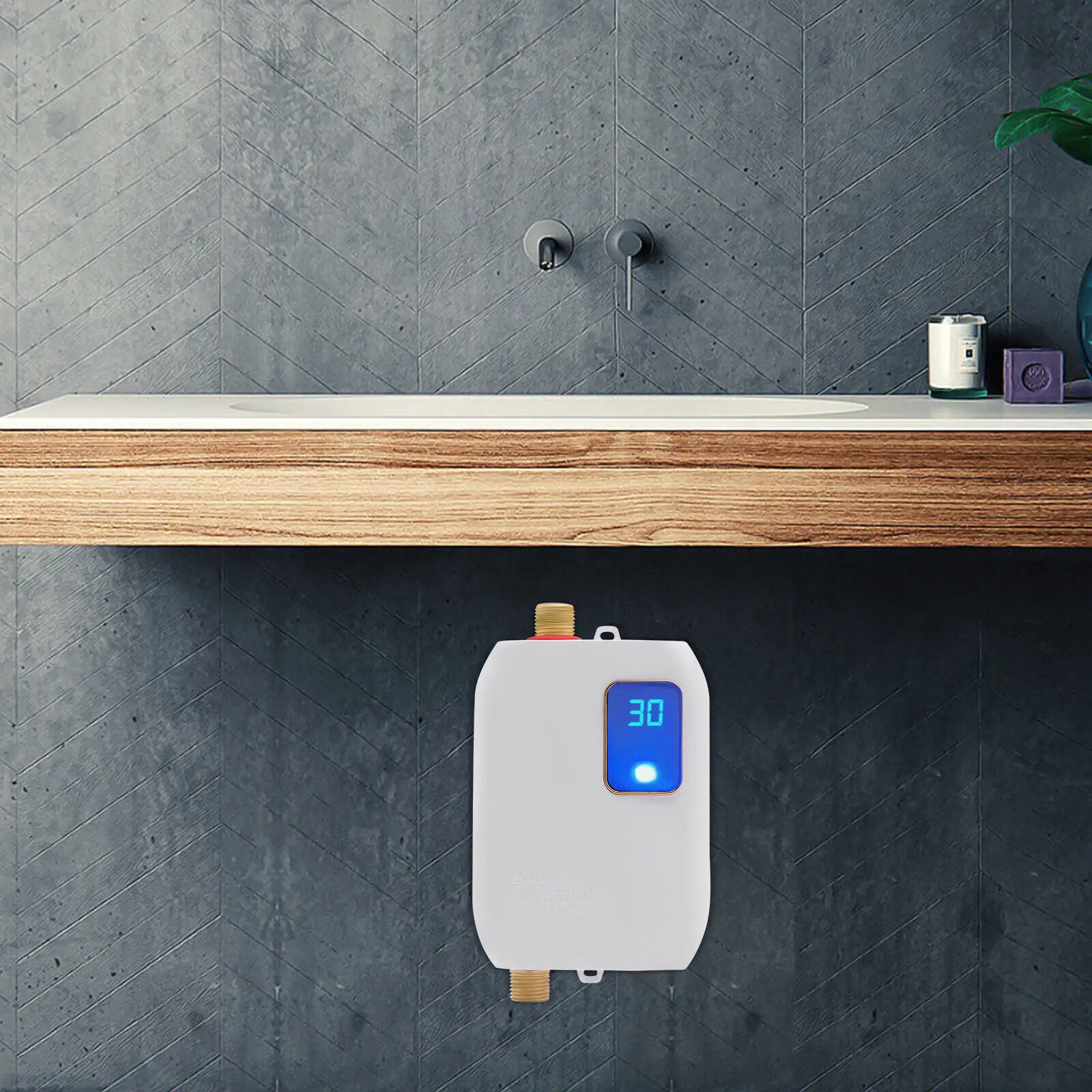 Tankless Water Heater 3000W Portable Electric Instant Hot Water Heater Overheating Protection Kitchen Under Sink Bathroom Shower