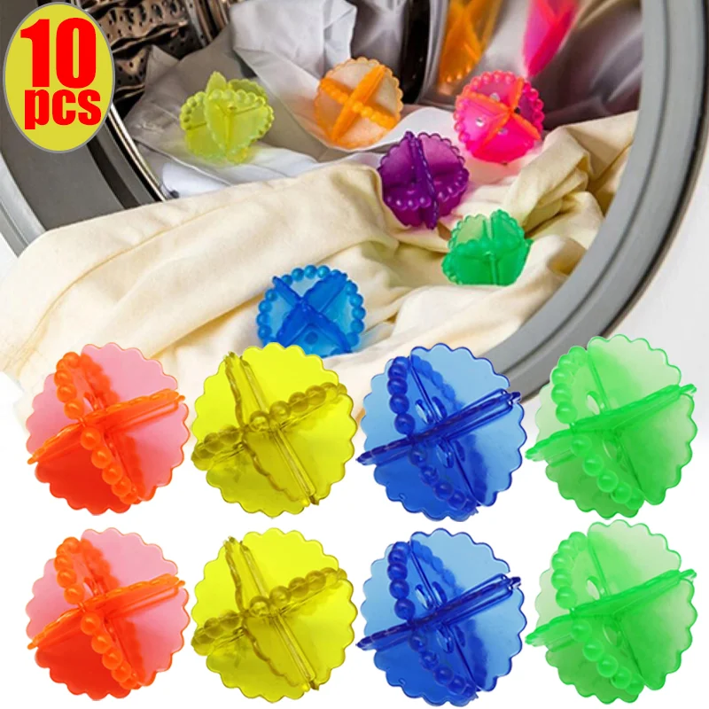 1-10pcs Silicone Laundry Balls Clothes Stain Removal and Knot Prevention Cleaning Ball Reusable Pet Hair Remover Cleaner Tools