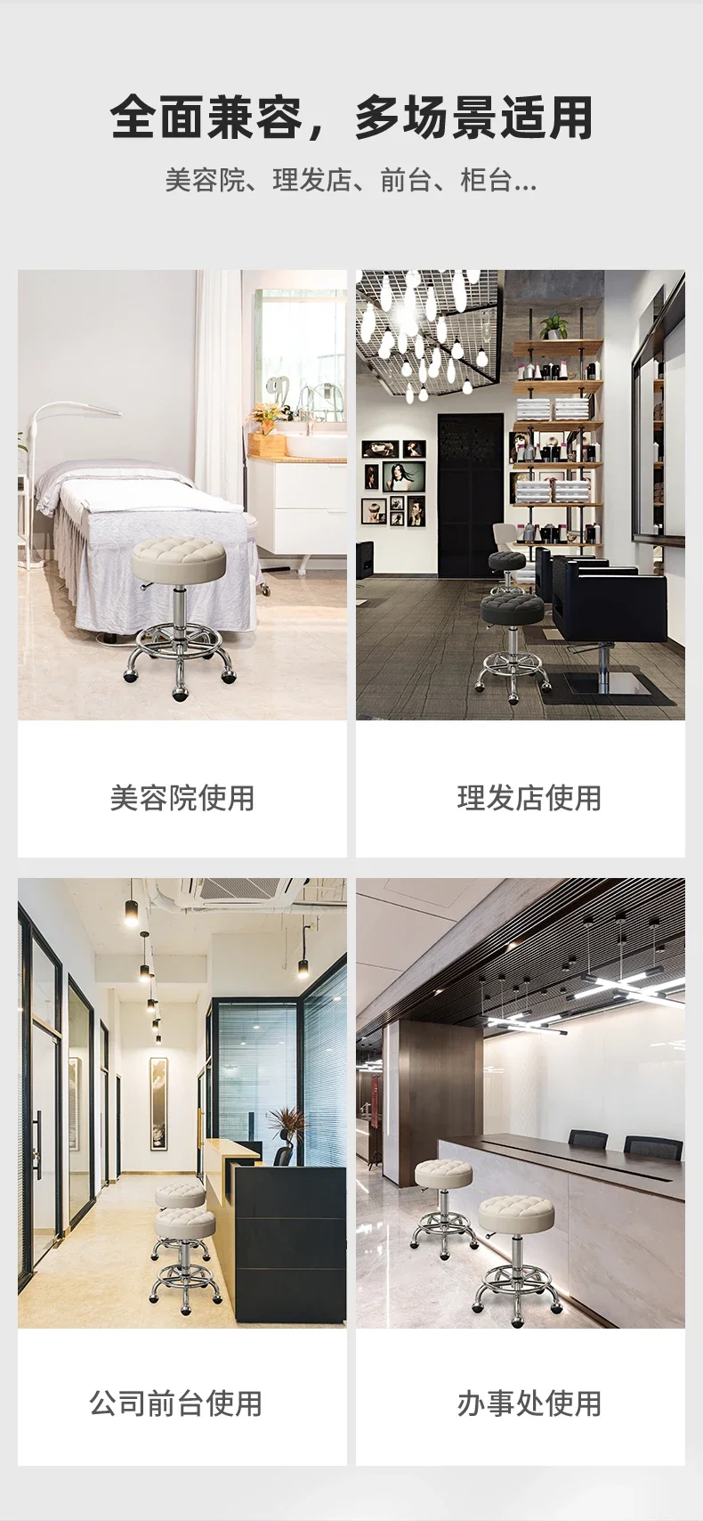 Vintage Fashion Swivel Stool Barber Shop Bench Golden Hairdressing Chair Massage Clinic Office Home Seat Cadeira Salon Furniture