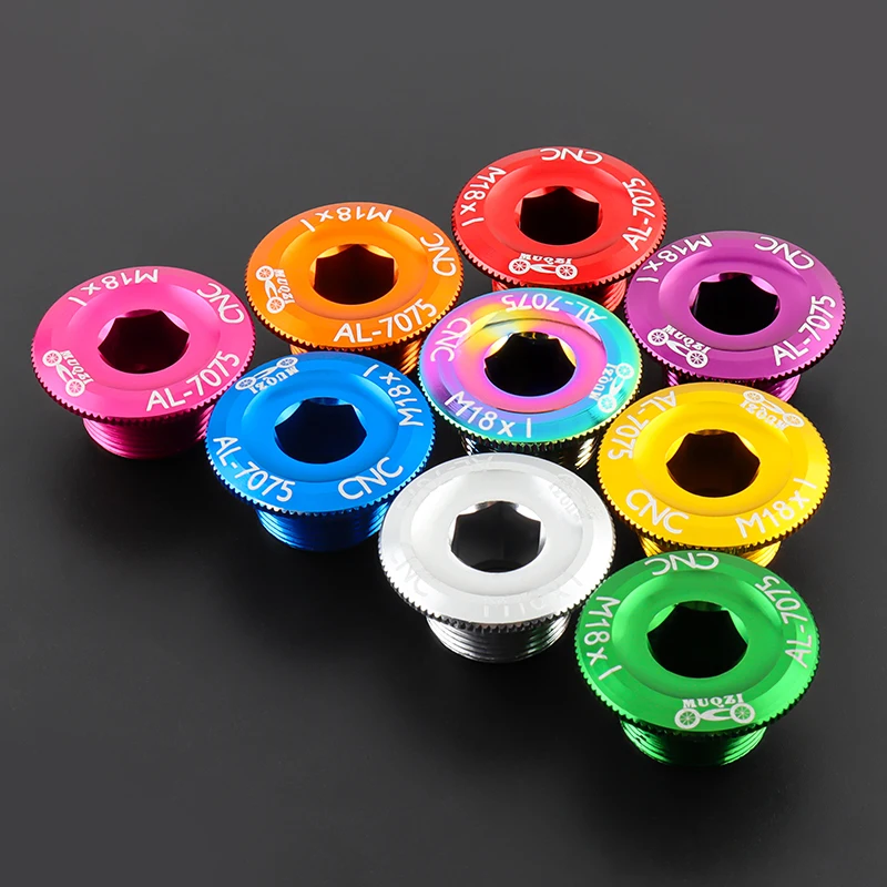 MUQZI Crank Arm Fixing Bolt MTB Bike M18 Crank Cover Screw Aluminum Alloy Crankset Cap