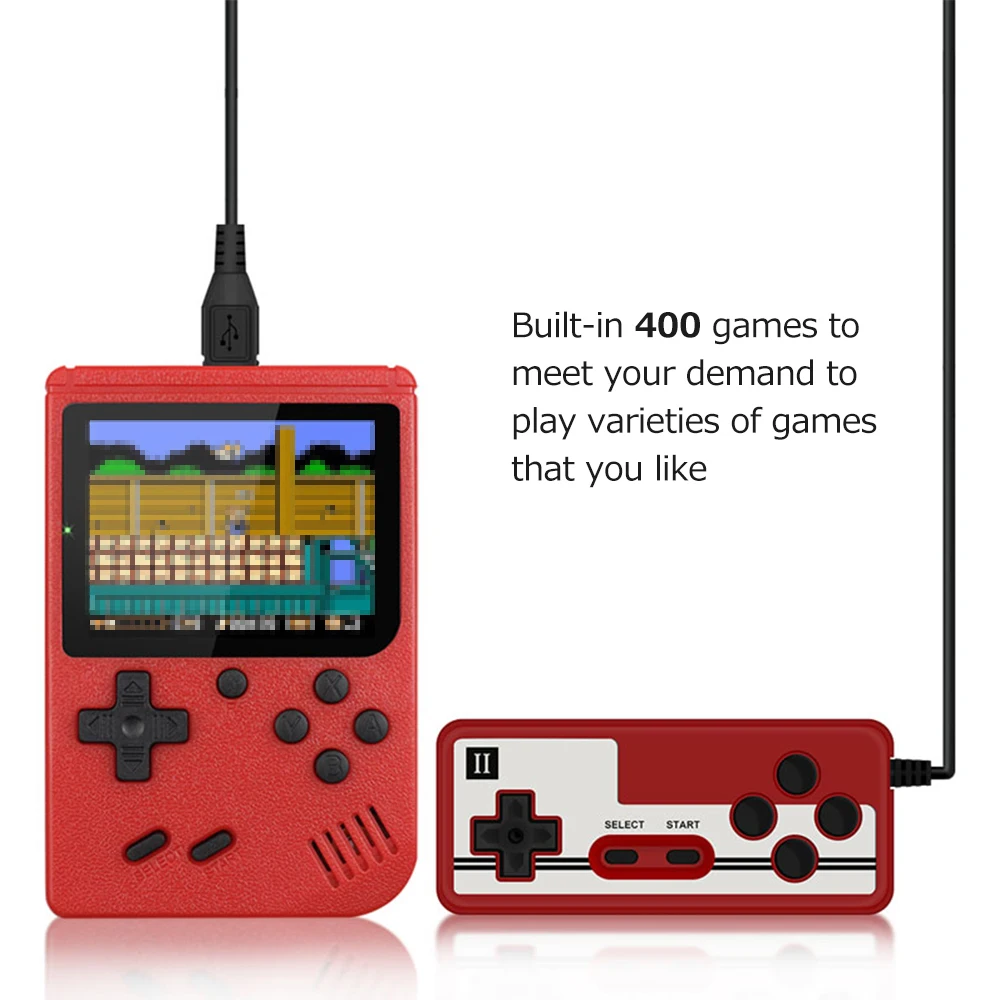 ZK20 Built-in 400 Games Color Game Player Retro Portable Mini 8 Bit 3 inch Handheld Video Game Console for Kids Adul