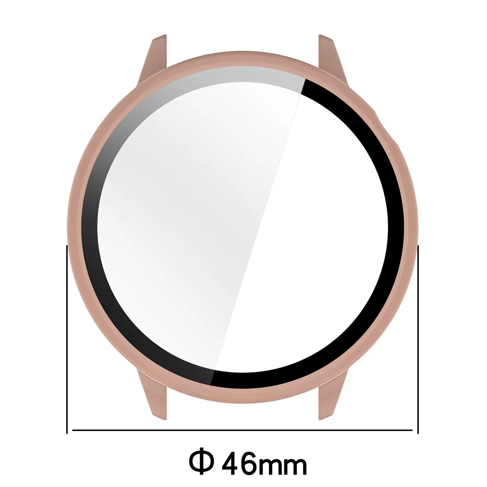 Premium Tempered Glass + Protective Case for 43mm Smartwatch - Durable Screen Protector with PC Bumper