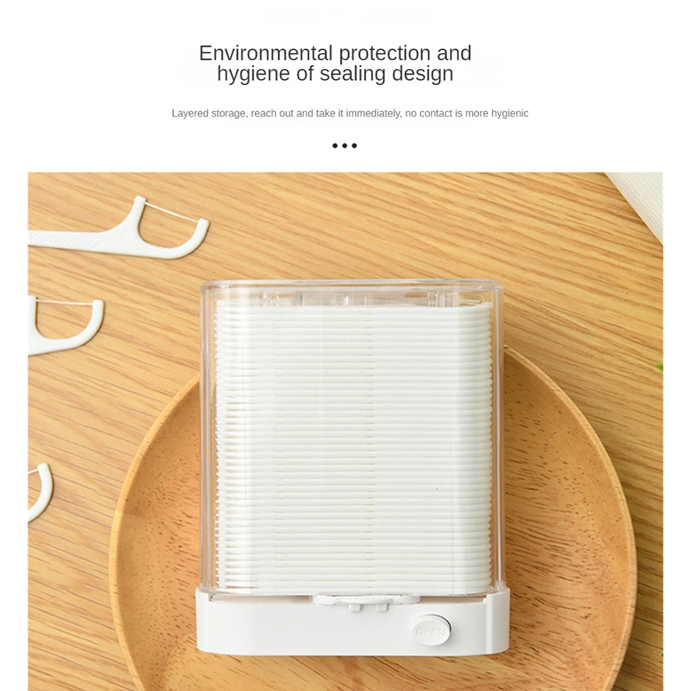 휴대용 이쑤시개 보관 상자, 치아 청결 치실, 한 번에 한 번 터치, 이쑤시개 거치대, 자동 상자 Abs 재료