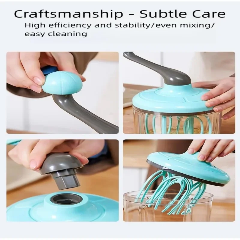 Egg Beater Hand Mixer Semi-Automatic Egg Whisk Milk Frother Handheld Mixer Hand Cranked Baking Tool