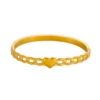 CARLIDANA Hot Sale Popular Jewelry Bracelet Heart-shaped Love Stainless Steel Zircon Gold Color Open Bnangle For Women 4