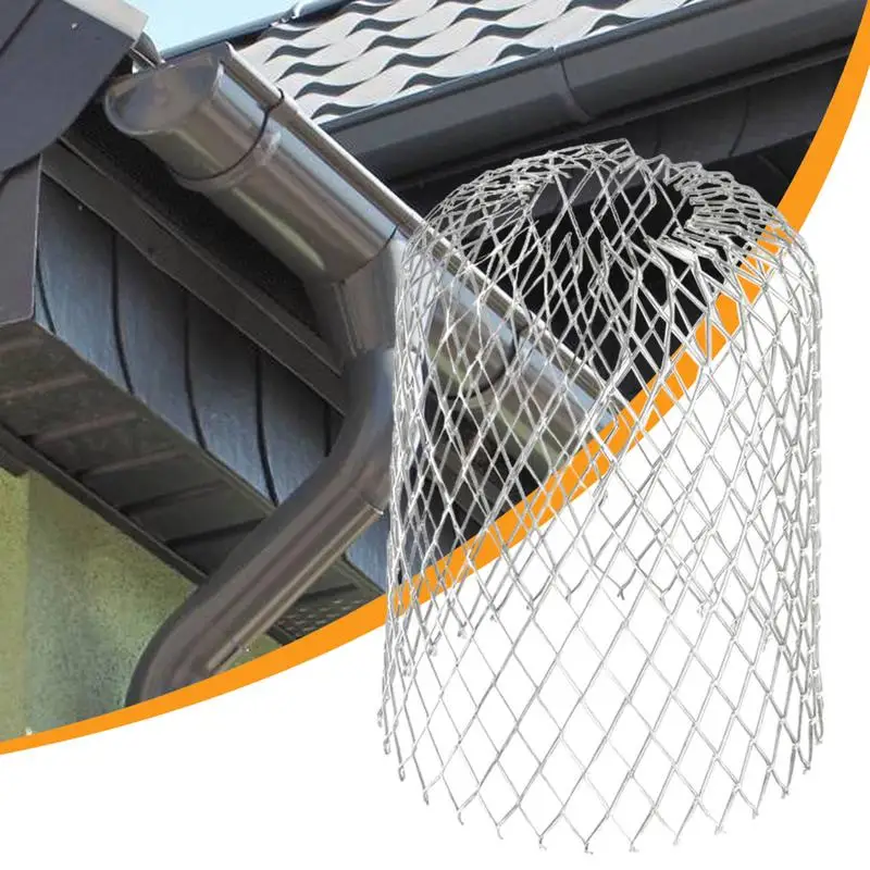 5pcs Downspouts Gutter Guard Roof Gutter Guard Filters Adjustable Filter Strainer Rustproof Reusable for Leaves Debris Roof Mos
