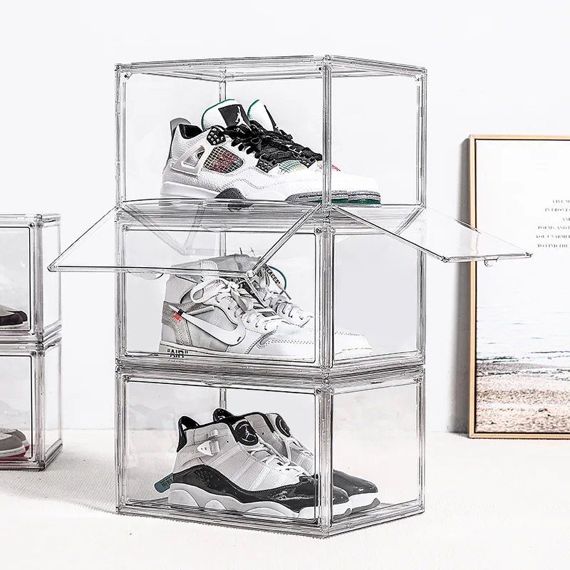

Single/double Door Shoe Cabinet Transparent Slippers Sneakers Storage Shoes Box Thickened Dustproof Shoe Organizer Box Household