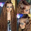 13x4 Highlight Wig Human Hair 13x6 Hd Lace Frontal Wig 40 Inch Curly Wigs Deep Wave Lace Front Wig Pre Plucked With Baby Hair 5