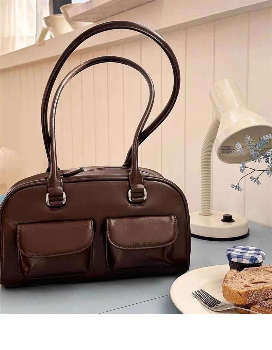 HAVEN logo Korean Xu Yunzhen Sane Style standoil Bowling Bag STAND OlL Boston Tote BagUnderarm Bag for Women