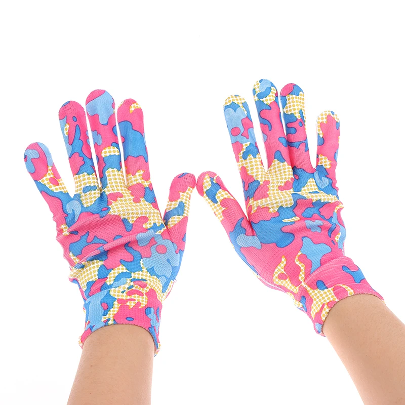 Description Picture 3 of item1 pairs Yard Cleaning Palm-Coated Floral Garden Gloves Women Non-Slip Working Gloves Non-Slip Household Labor Protection Gloves