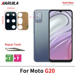 Premium Back Rear Camera Glass Lens with Adhesive for Easy Replacement and Repair (G20 Dark Blue)