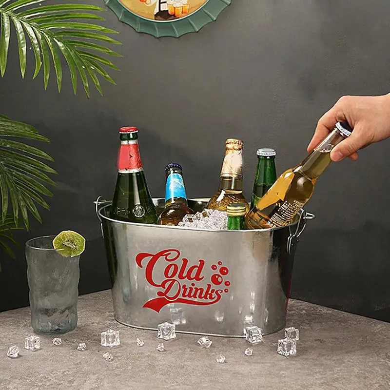 Ice Bucket Stainless Steel Ice Bucket Portable Insulated With Lid Hotel Wine Champagne Whiskey Beverage Beer Tools