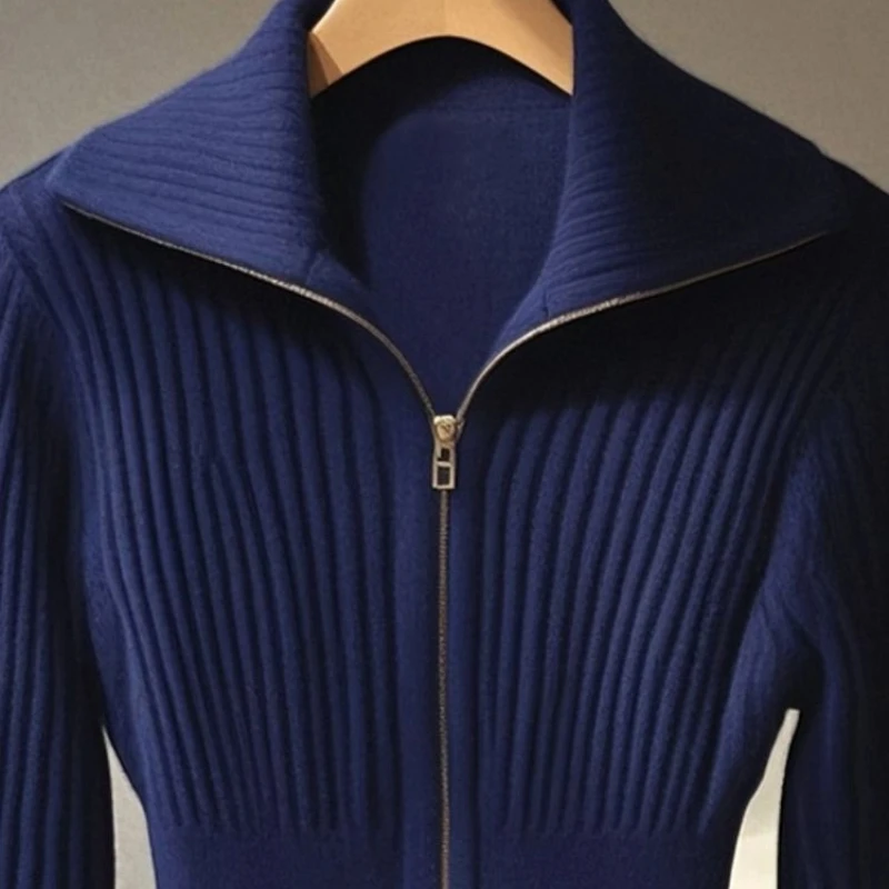 Women's Knit Cardigan New Autumn Winter Fashion Elegant Unique Chic Small Design Open Front Fall Tops - 3
