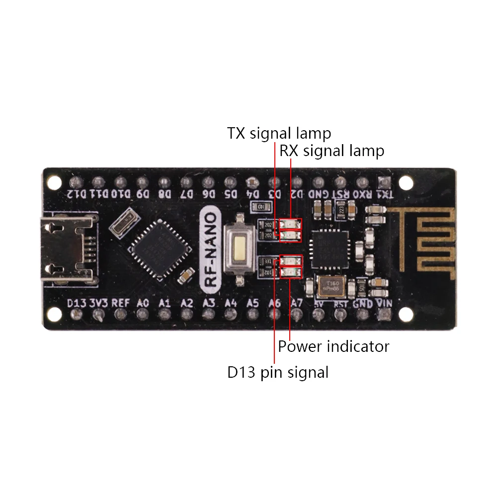 Nano Board with Enhanced Wireless Connectivity, Type-C USB, ATmega328P Processor