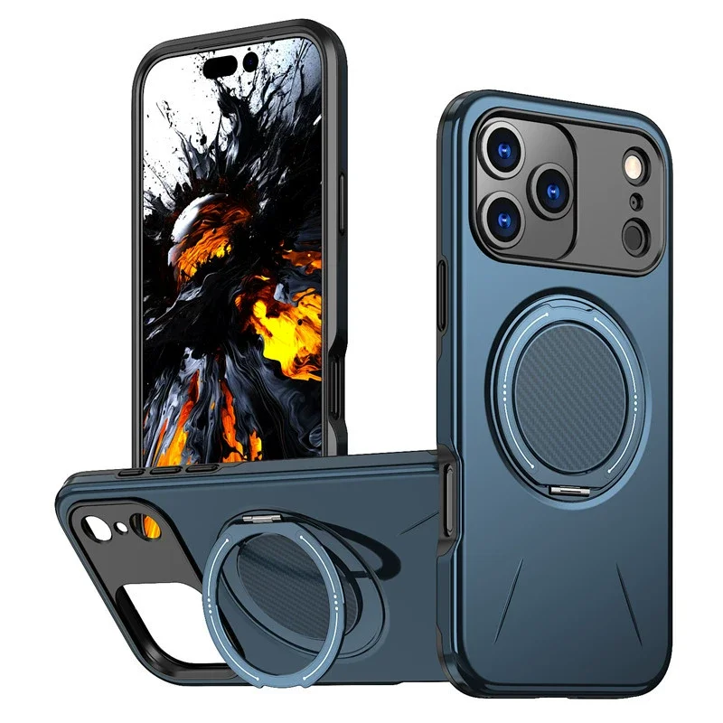 Magnetic Dual Layer Ring Holder Kickstand Case - Shockproof Protective Cover