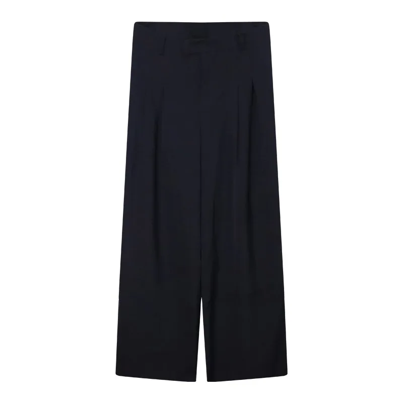 Casual Pants Women 2023 Autumn Clothes High Waist Drape Mop Slimming Pants Gray Loose Straight Wide Leg Suit Trousers Y2k