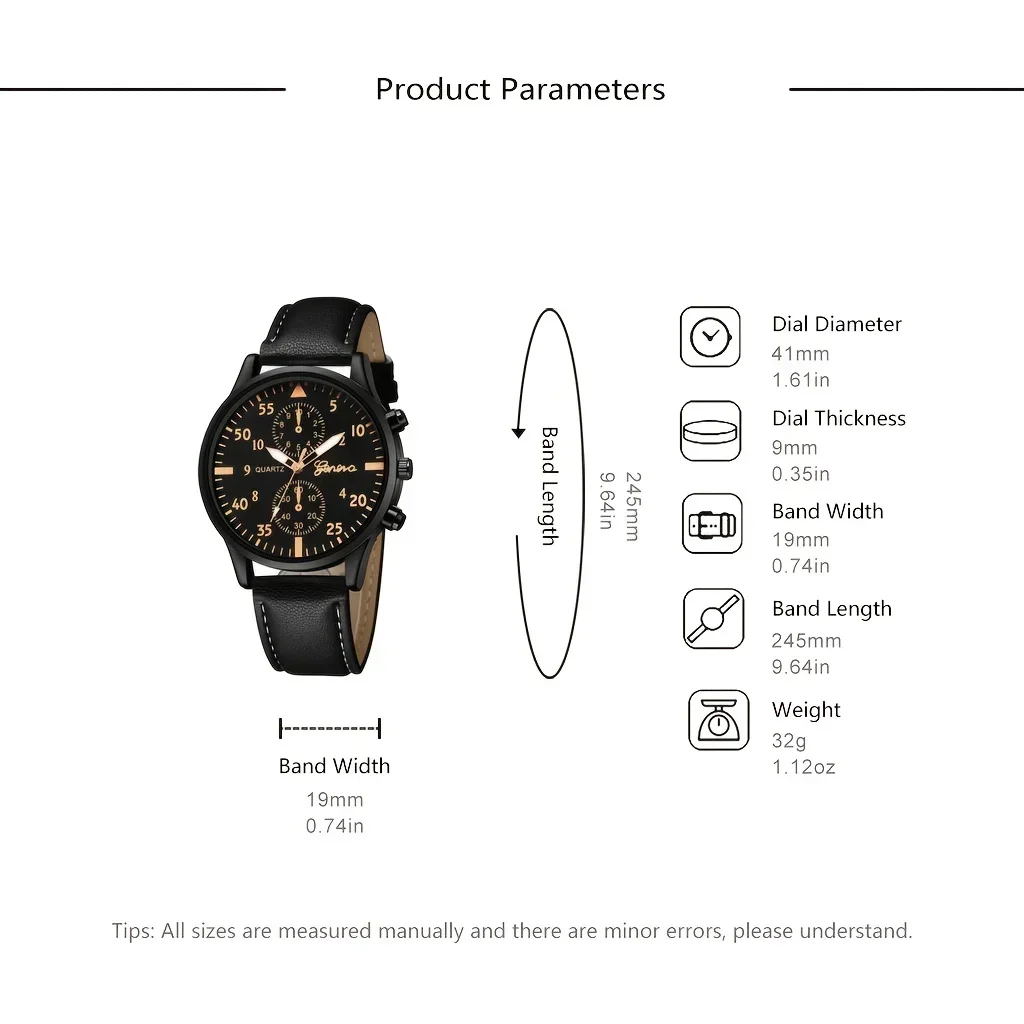 4/2/1pcs Men Sports Watches Set Man Business Quartz Wristwatch Luxury Brown Leather Bracelet Men Casual Clock Watch(no Box) - Image 6
