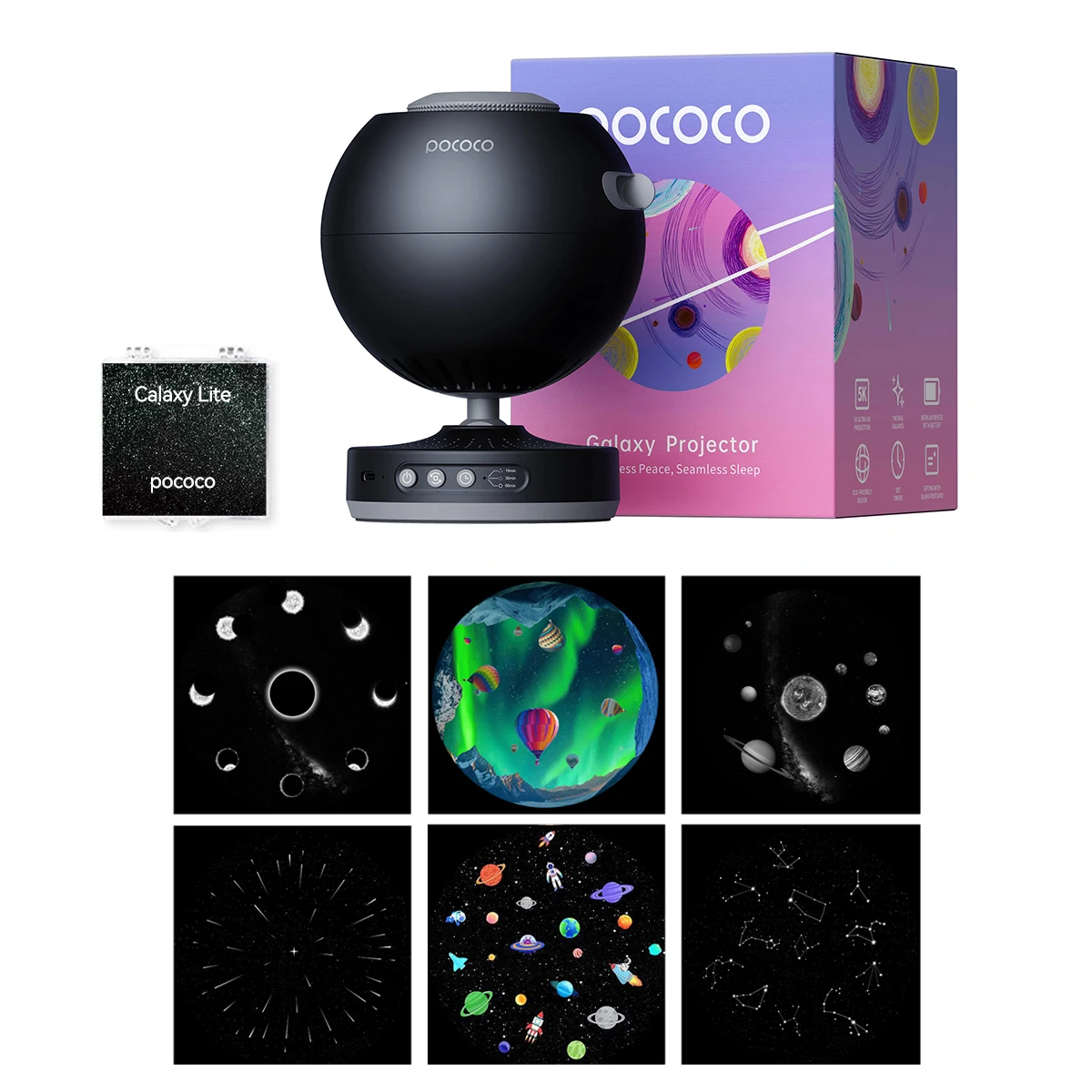 pococo Galaxy Projector ブラック Galaxy Projector | Star Projector | Black