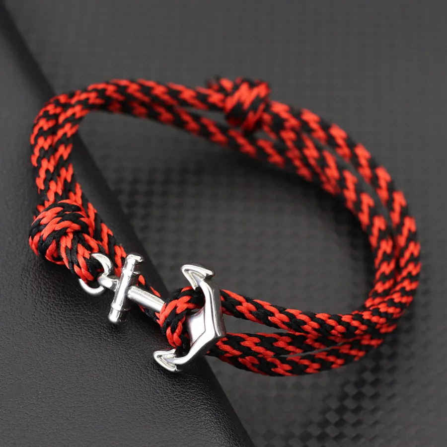 Men Adjustable Nautical Anchor Bracelet
