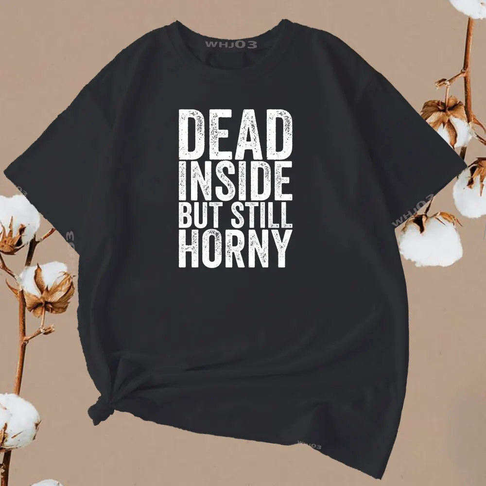 Фото Футболка унисекс с надписью Dead Inside But Still, забавная Повседневная модная уличная одежда в Корейском стиле, в стиле хип-хоп, рэп №5