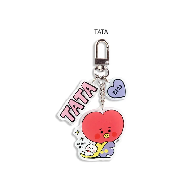 Kawaii Bt21 Cartoon Resin Keychain K-Pop Tata Cooky Chimmy Koya