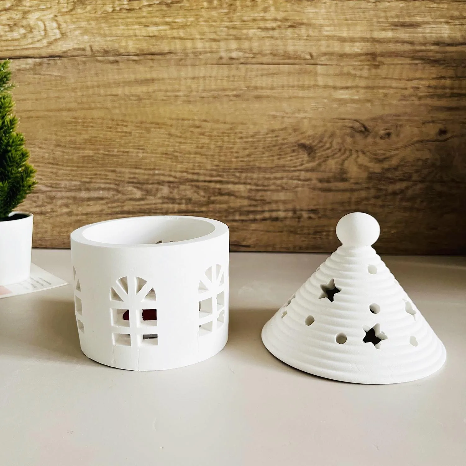 DIY Yurt House Silicone Mould Starry Sky Dome Tealight House Mold Lantern Houses Gypsum Mold Hollow Castle Storage Box molds