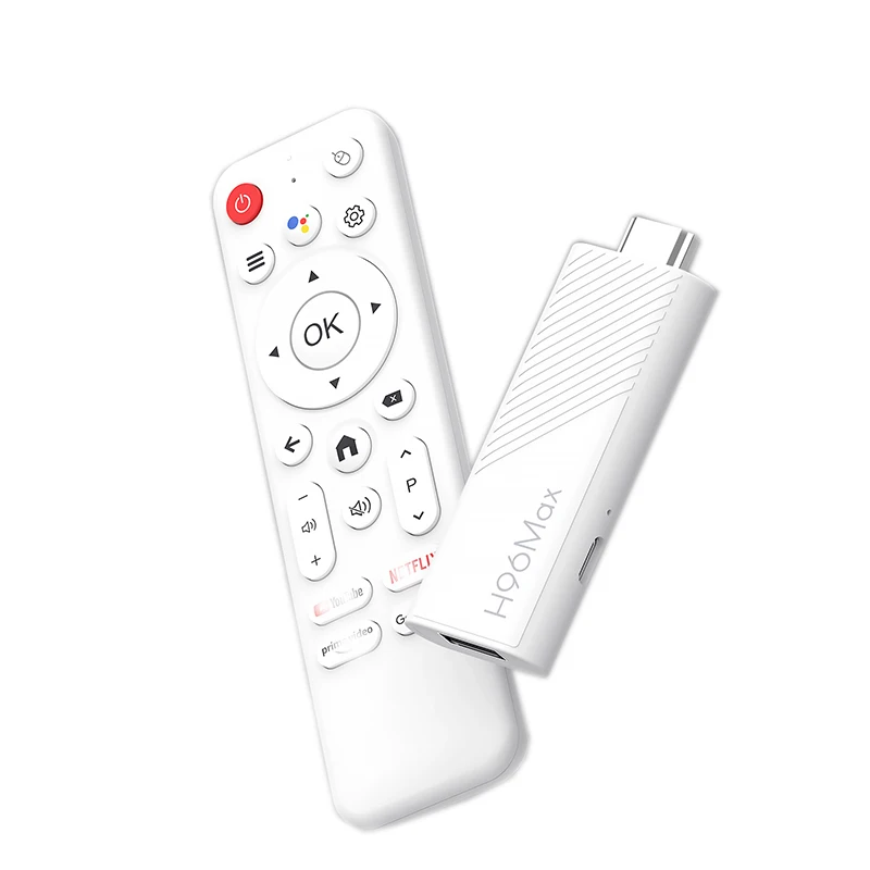 スマートTVスティック H96 MAX H313 Android 14 2.4G/5G Wifi6 BT5.0 クアッドコア ホームメディアプレーヤー 音声アシスタント搭載 リモコン付きTVスティック