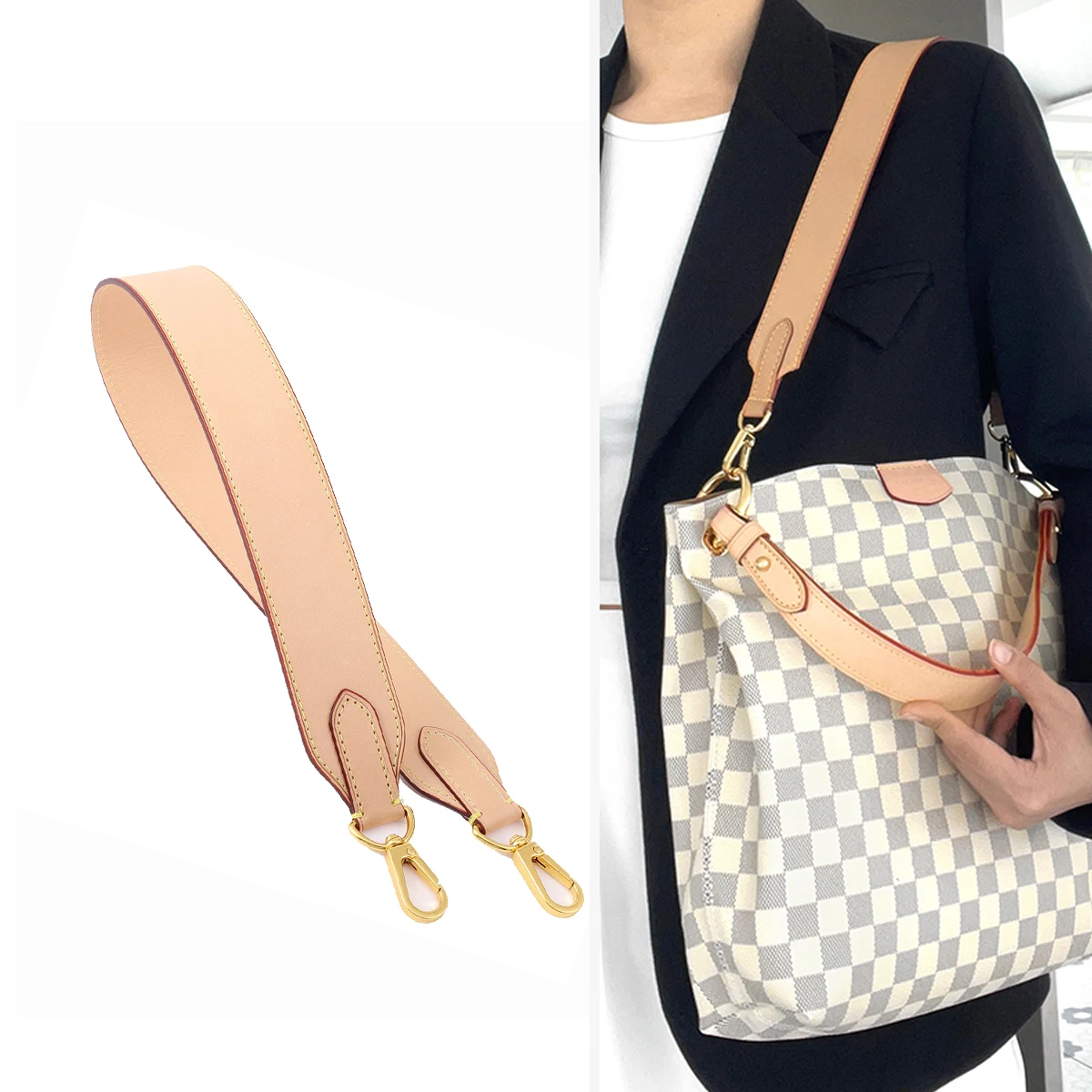 100% Cinturino Per Borsa In Vera Pelle Per Lv Neverfull Spallacci A Secchiello Cinture Di Ricambio Per Tracolla Accessori Per Borse