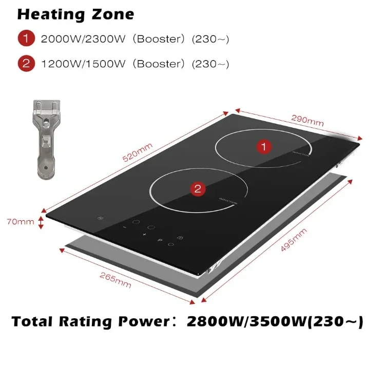 CE CB GS Iron Housing built-in induction cookers Electric Stove 2 plate
