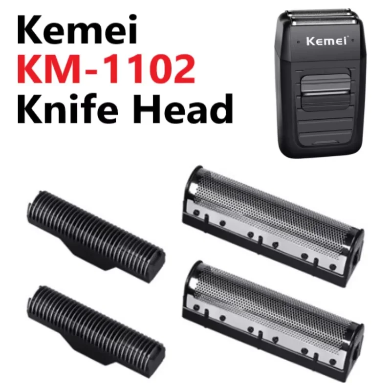 Kemei 1Set 클리퍼 전기 면도기 부품용 클리퍼 블레이드 네트 샤프 면도 교체 가능 나이프 헤드 나이프 헤드 커버 KM-1102