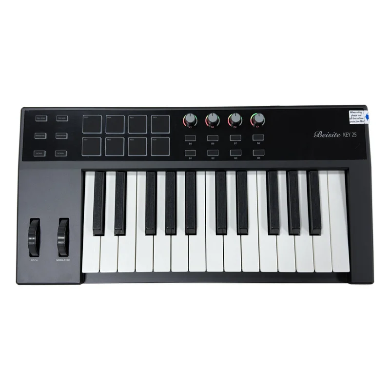 Portable USB MIDI Keyboard Controller 25 Keys Drum Pad Beat Maker Digital Piano Organ Music Keyboard China Factory