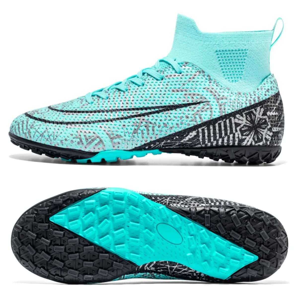 Baskets de football antidérapantes pour hommes avec semelle en caoutchouc