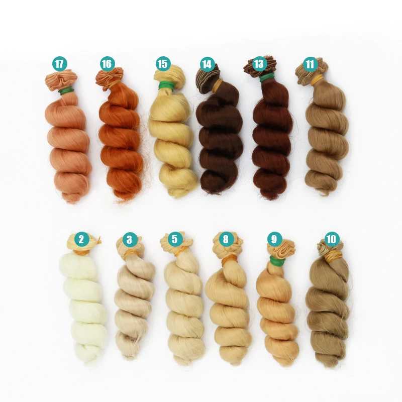 Doll Wigs 15 cm high temperature big wave handmade cloth diy Texitle doll curl hair accessories For 1/3 1/4 1/6 BJD/SD doll accessories,plush doll accessories,doll wigs,mohair wig
