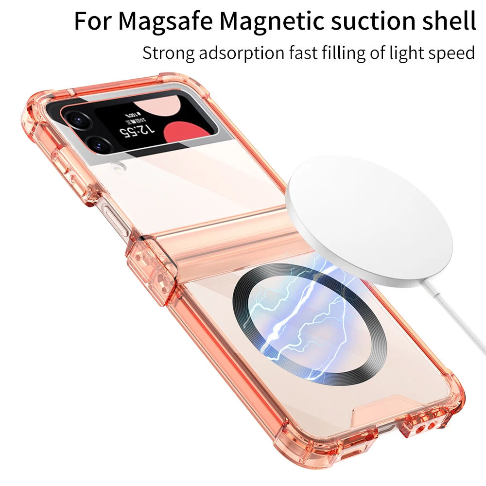 Magsafe Magnetic Wireless Charging Case Folding Hinge Shockproof Hard Cover For Samsung Galaxy Z Flip 5 4 3 phone case