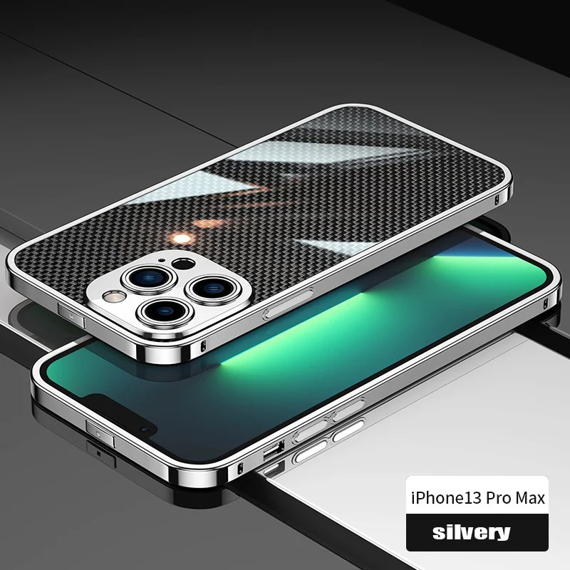 For Iphone 13 12 11 Pro Max Case Stainless Steel Phone Case Luxury