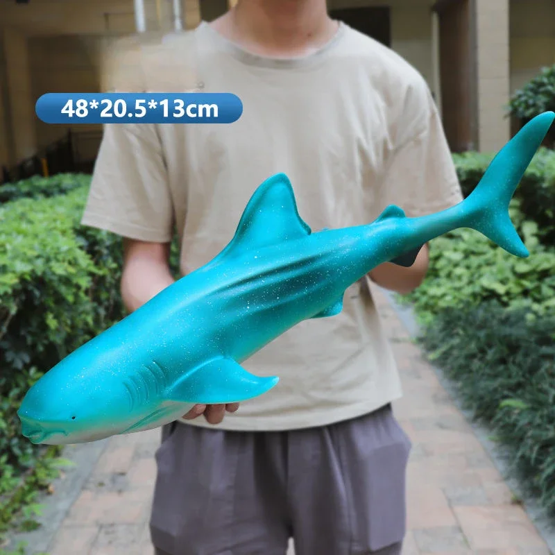 Simulated Ocean Big Animal Toys Realistic Action Figure Model Sea Life Great White Shark 40-48cm Soft Rubber Sea Educational Toy 6
