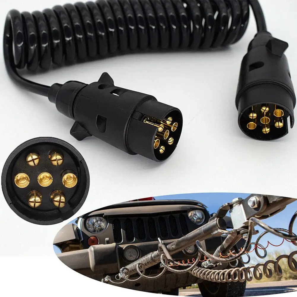 7 Pin Trailer Line TPU Trailer Connection Line Male To Female Wire Plug Socket Light Board Extension Cable Lead For Car RV Truck trailer socket trailer plug socket trailer plug